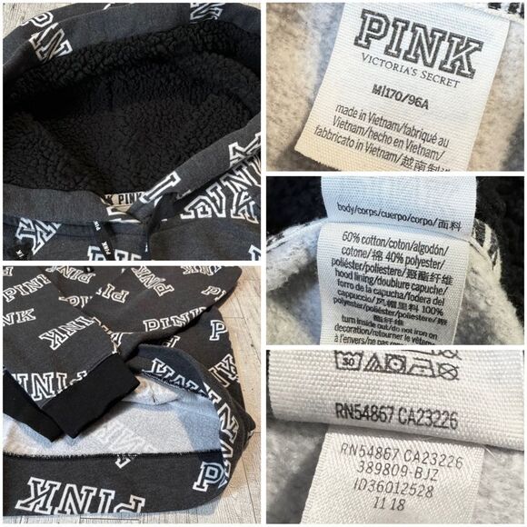 VS Pink, Retro, Sherpa Lined, Pullover Logo Hoodie - Picture 9 of 15